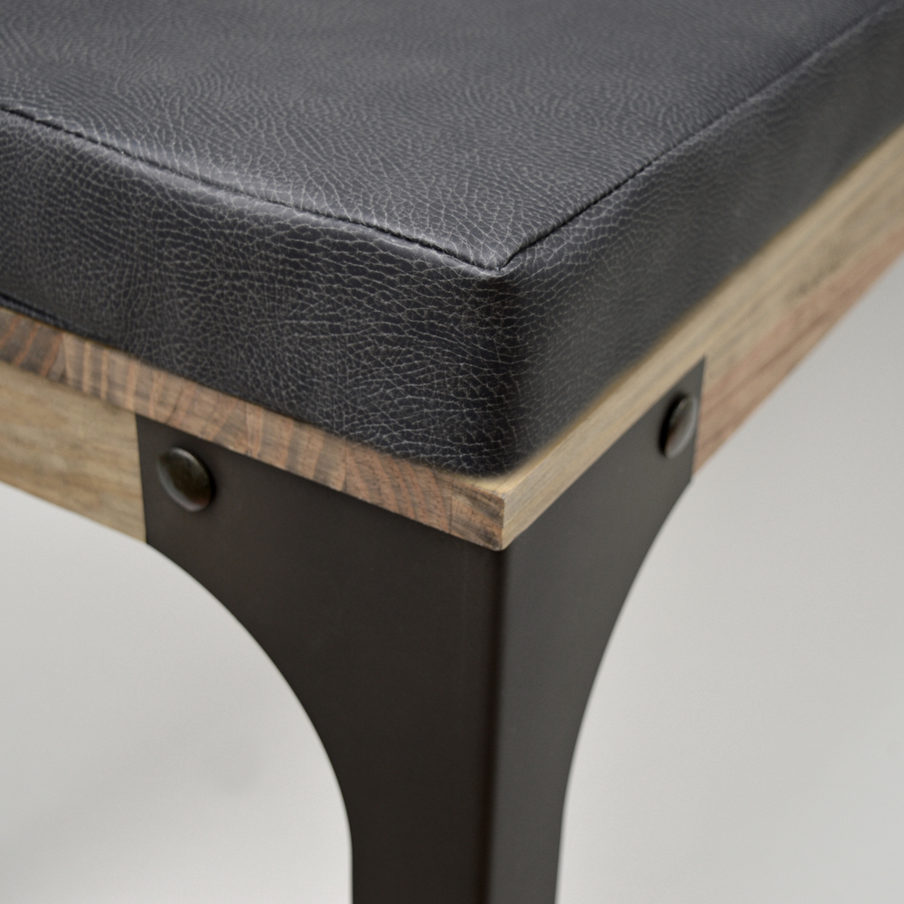 Banco Bristol de Madera con Cojín de Polipiel