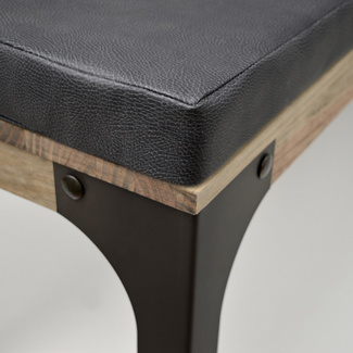 Banco Bristol de Madera con Cojín de Polipiel