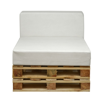 Sofá de 80 x 80 con Cojines de Polipiel Blanco Roto
