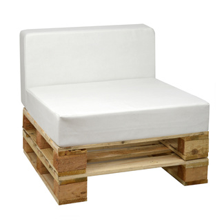 Sofá de 80 x 80 con Cojines de Polipiel Blanco Roto