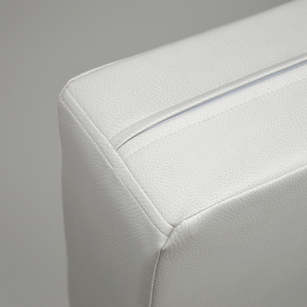 Sofá de 80 x 80 con Cojines de Polipiel Blanco Roto