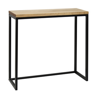 Recibidor Design de Madera de Pino Envejecida y Acero Negro 30 x 78 x 80 cm