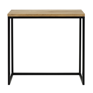 Recibidor Design de Madera de Pino Envejecida y Acero Negro 30 x 78 x 80 cm