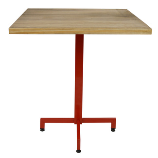 Mesa cocina Pie Central Rojo Tablero Redondo iCub