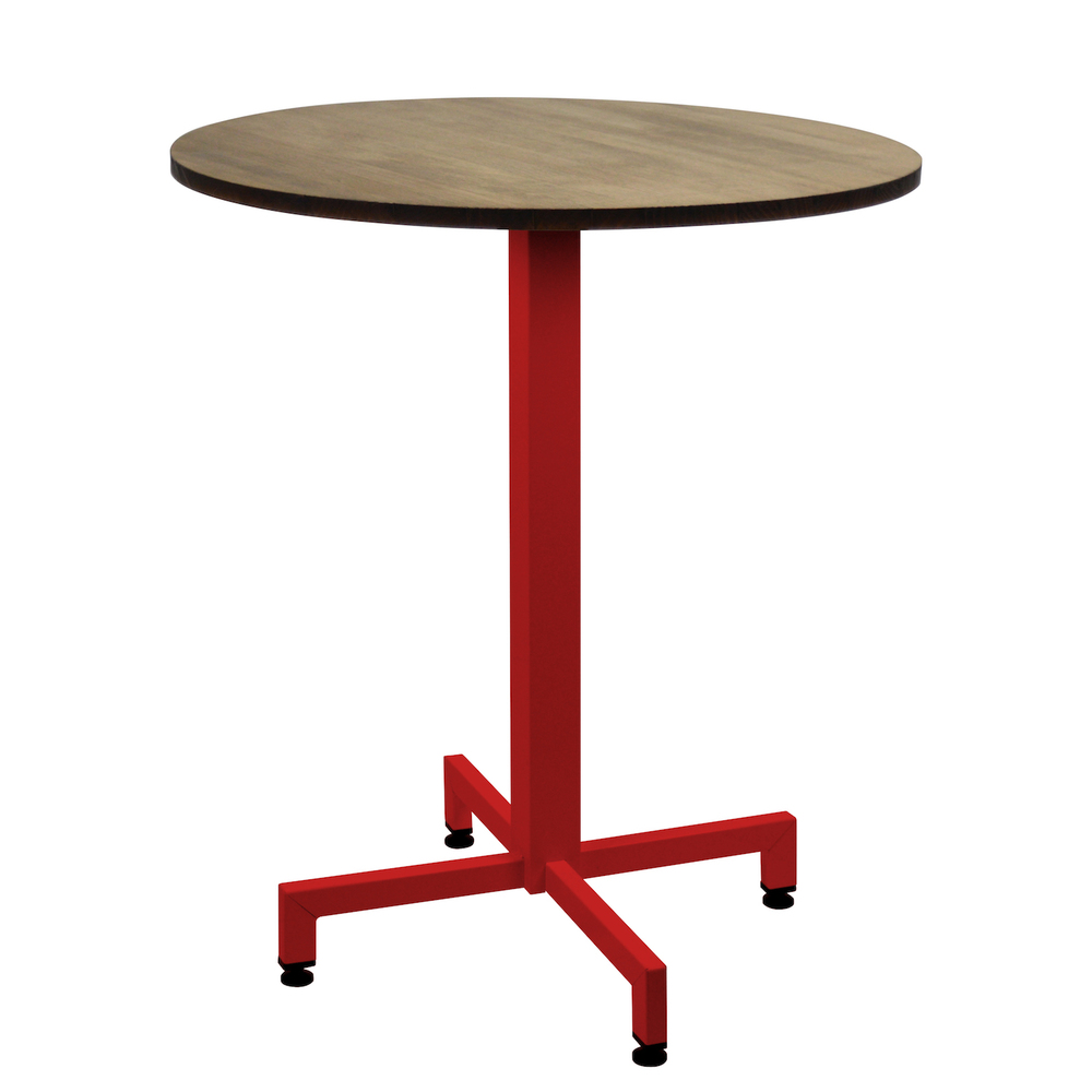 Mesa cocina Pie Central Rojo Tablero Redondo iCub