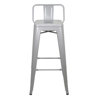 Taburete Tudix Industrial con Respaldo Gris Plata