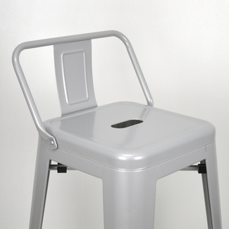 Taburete Tudix Industrial con Respaldo Gris Plata