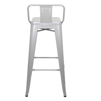 Pack4-Taburete Tudix Industrial con Respaldo Gris Plata
