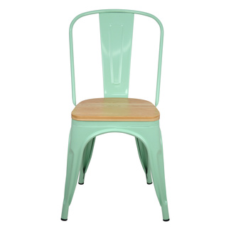 Pack4-Silla Tudix Verde Industrial Asiento de Madera