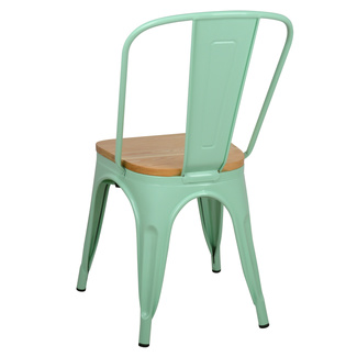 Pack4-Silla Tudix Verde Industrial Asiento de Madera