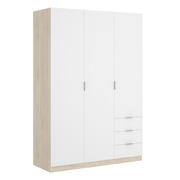Armario Essen 3 Puertas Natural Blanco Brillo 52 x 121 x 184 cm
