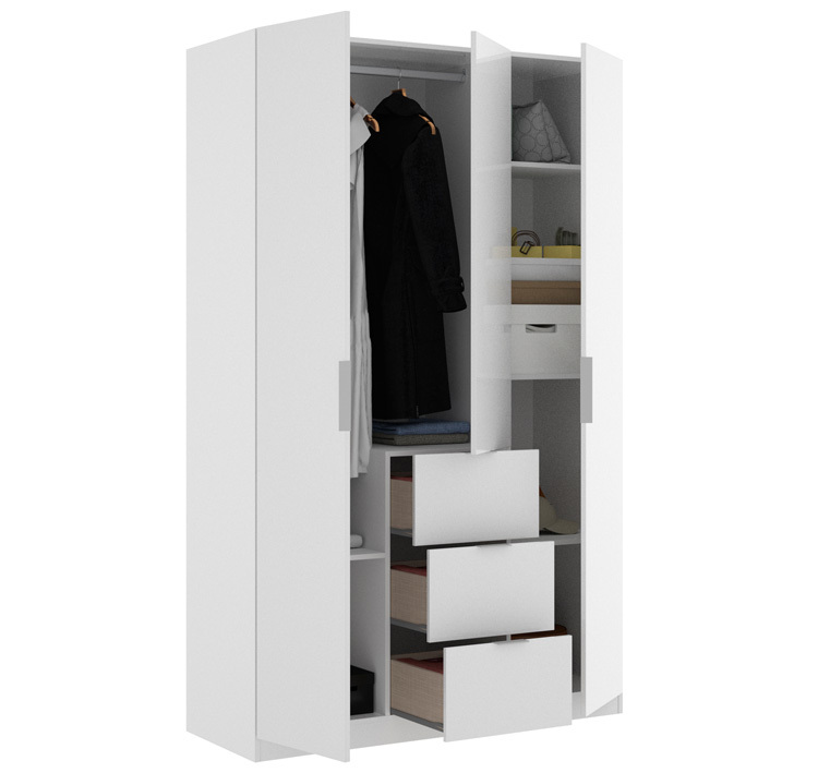 Armario Essen 3 Puertas Blanco Brillo 52 x 135 x 204 cm