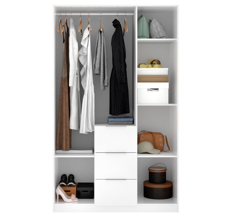 Armario Essen 3 Puertas Blanco Brillo 52 x 135 x 204 cm
