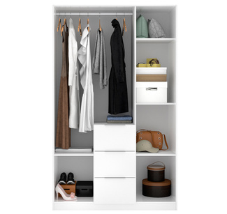 Armario Essen 3 Puertas Blanco Brillo 52 x 135 x 204 cm