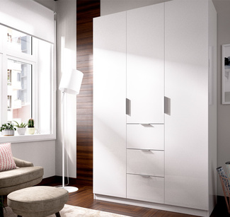 Armario Essen 3 Puertas Blanco Brillo 52 x 135 x 204 cm