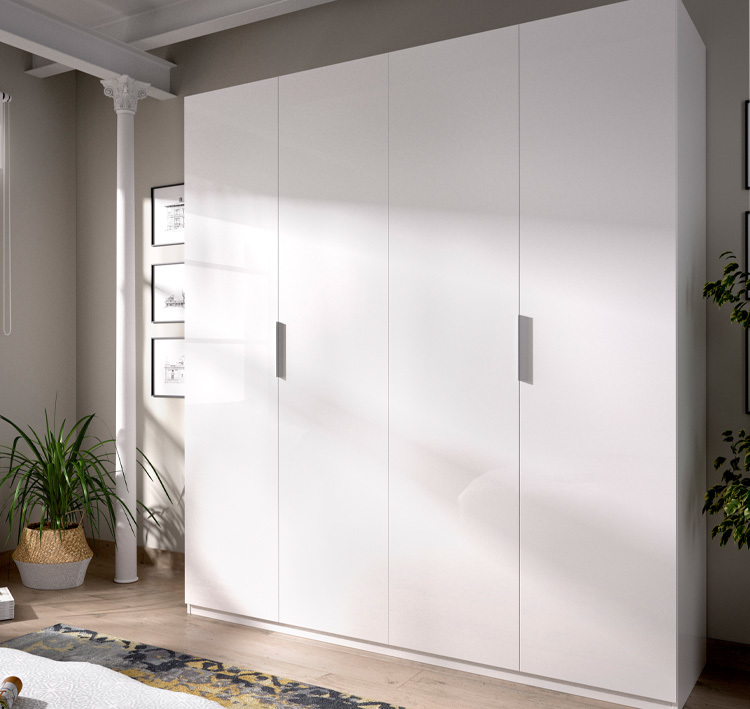 Armario Essen 4 Puertas Blanco Brillo 52 x 180 x 204 cm