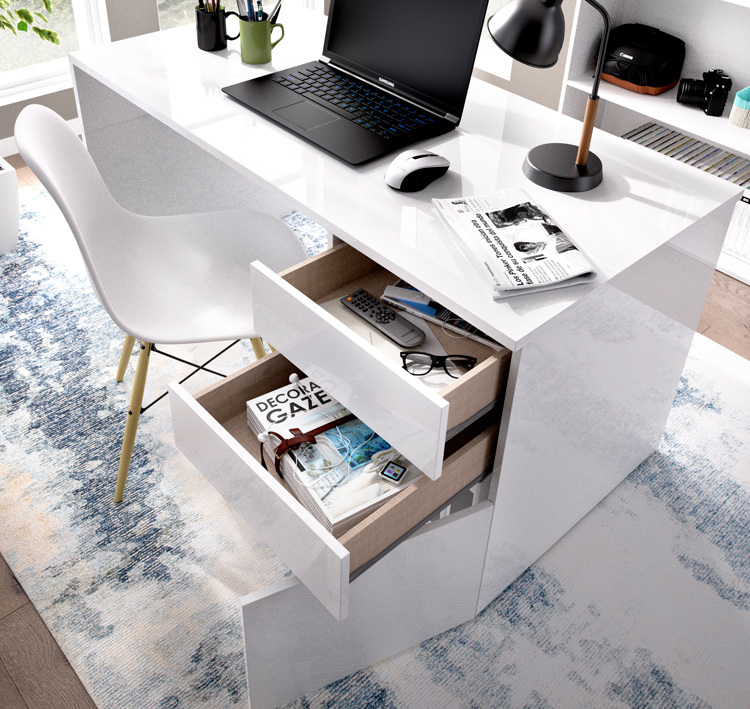 Mesa Escritorio Shiro con 2 Cajones 