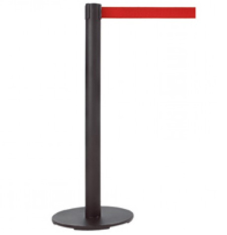 Poste Negro de Metal Texturizado Cinta Roja 