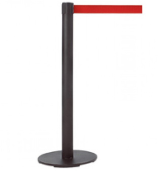 Poste Negro de Metal Texturizado Cinta Roja 