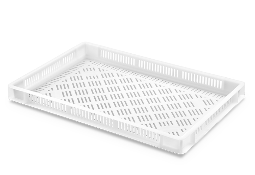 Cubeta Plastica 600x400x55 Apilable Ranurada Ref.6405