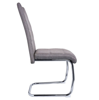 Silla Pauli Tapziada en Tela Gris Claro y Acero 45 x 40 x 99 cm