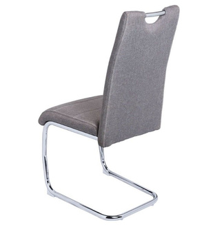 Silla Pauli Tapziada en Tela Gris Claro y Acero 45 x 40 x 99 cm