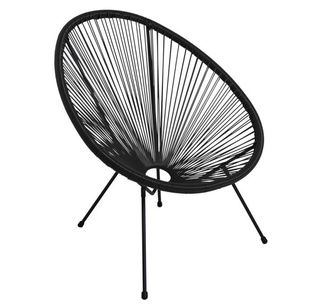 Silla Eggs de Polietileno Patas Negras 83 x 72 x 83,5 cm
