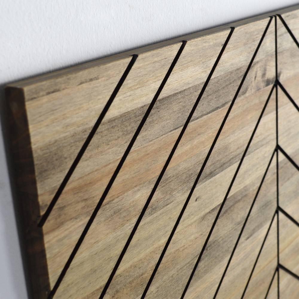 Cabecero Formas Z de Madera 60 x 150 cm Efecto Vintage