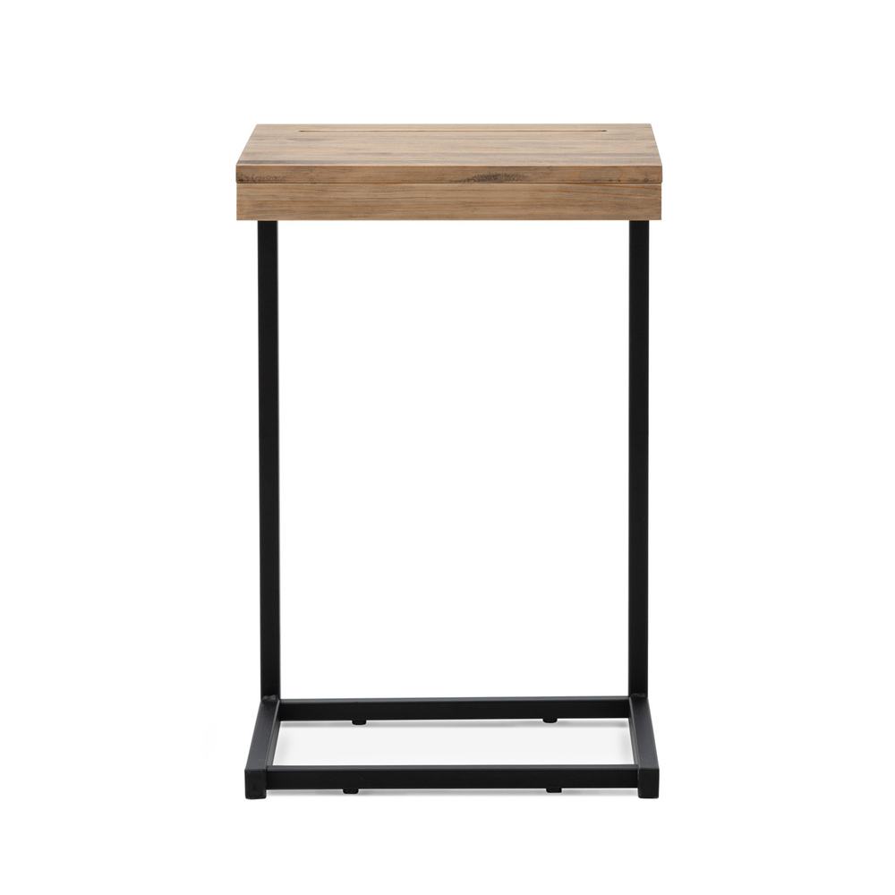 Mesita Ordenador Sofá ECO 50cm Industrial Negro Efecto Vintage