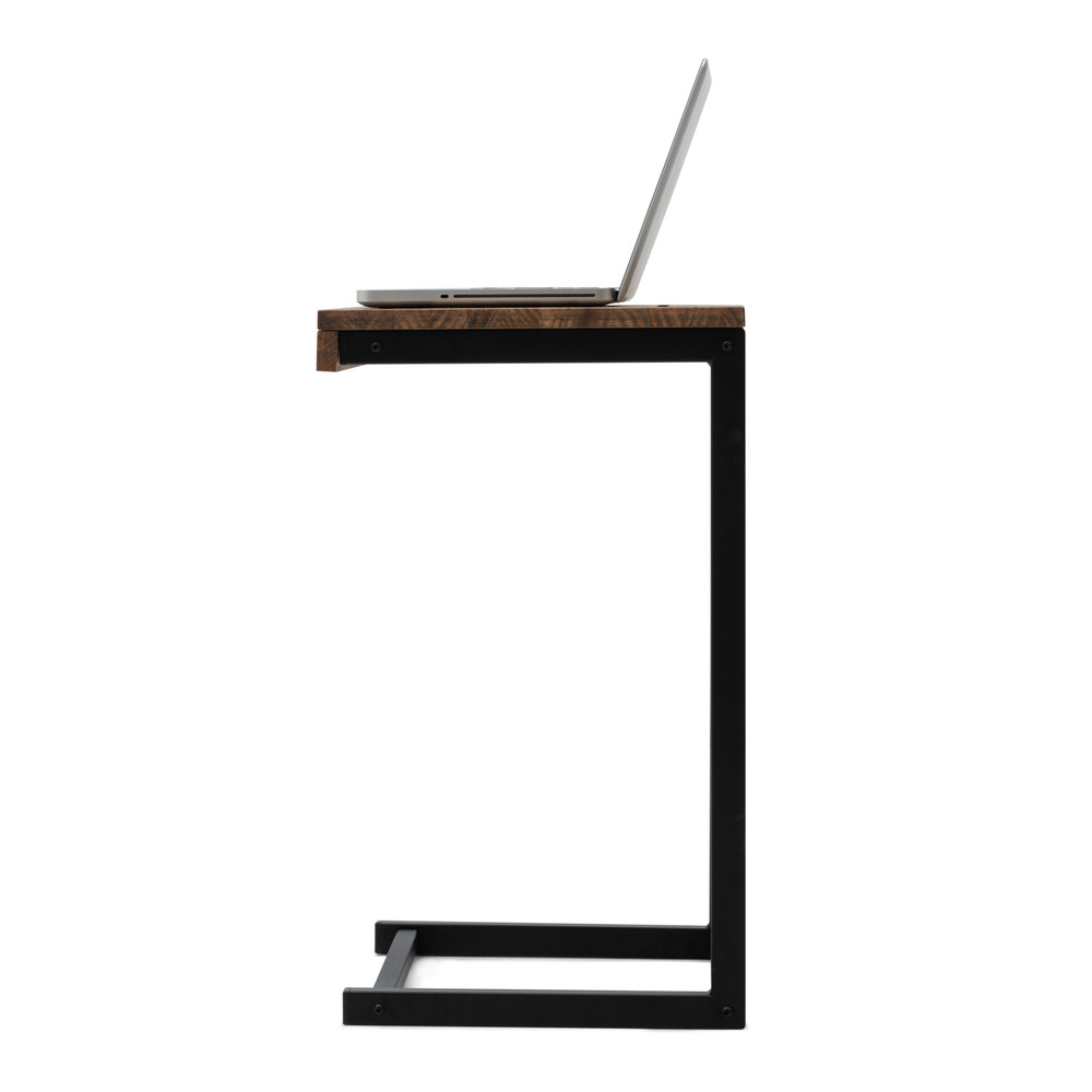 Mesita Ordenador Sofá ECO 50cm Industrial Negro Efecto Vintage