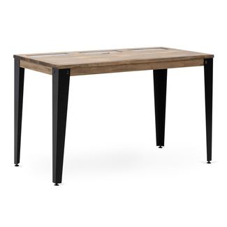 Mesa Lunds Sostenible con 3 Compartimentos Ocultos Negro Efecto Vintage