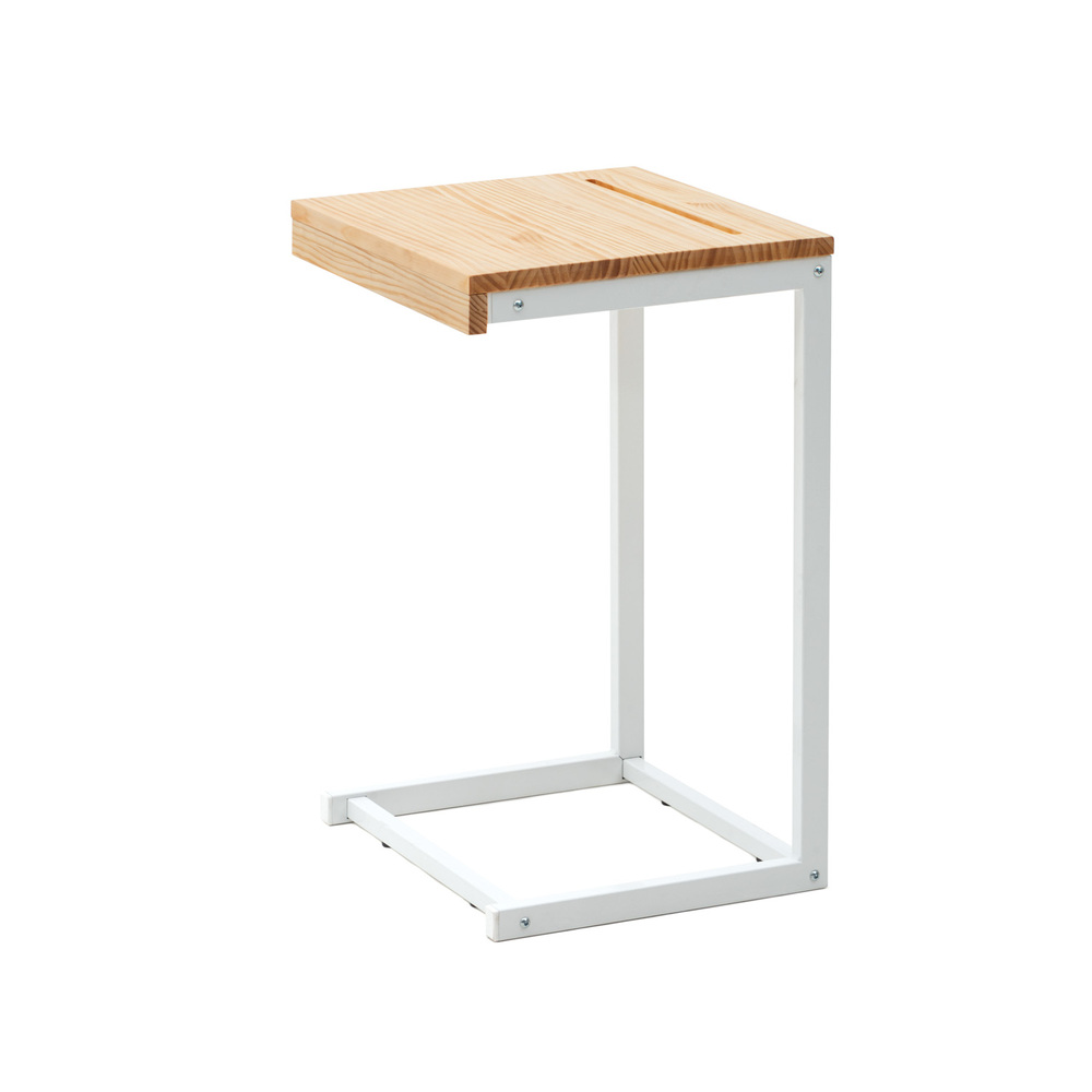 Mesita Ordenador Sofá ECO 50cm Industrial Blanca Natural  