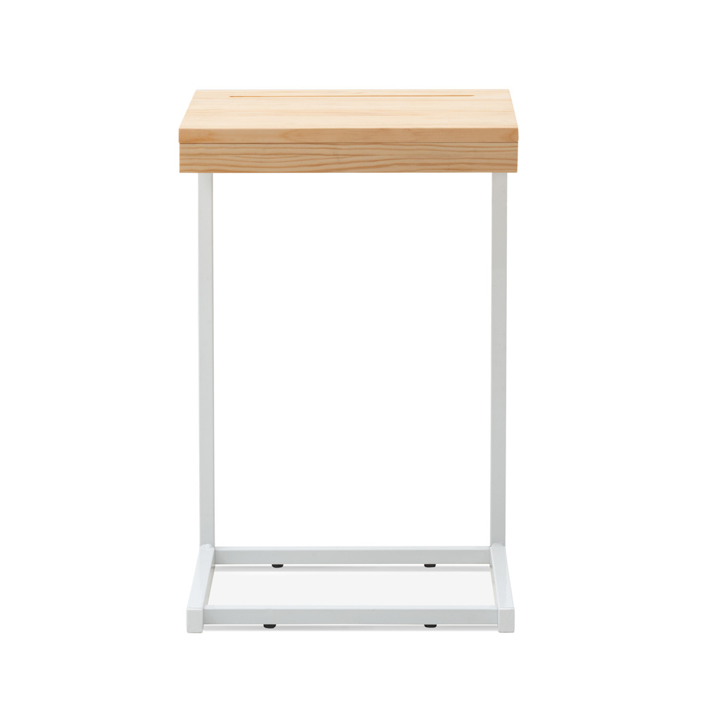 Mesita Ordenador Sofá ECO 50cm Industrial Blanco Natural 
