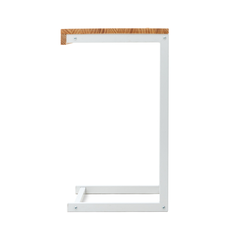 Mesita Ordenador Sofá ECO 50cm Industrial Blanco Natural 