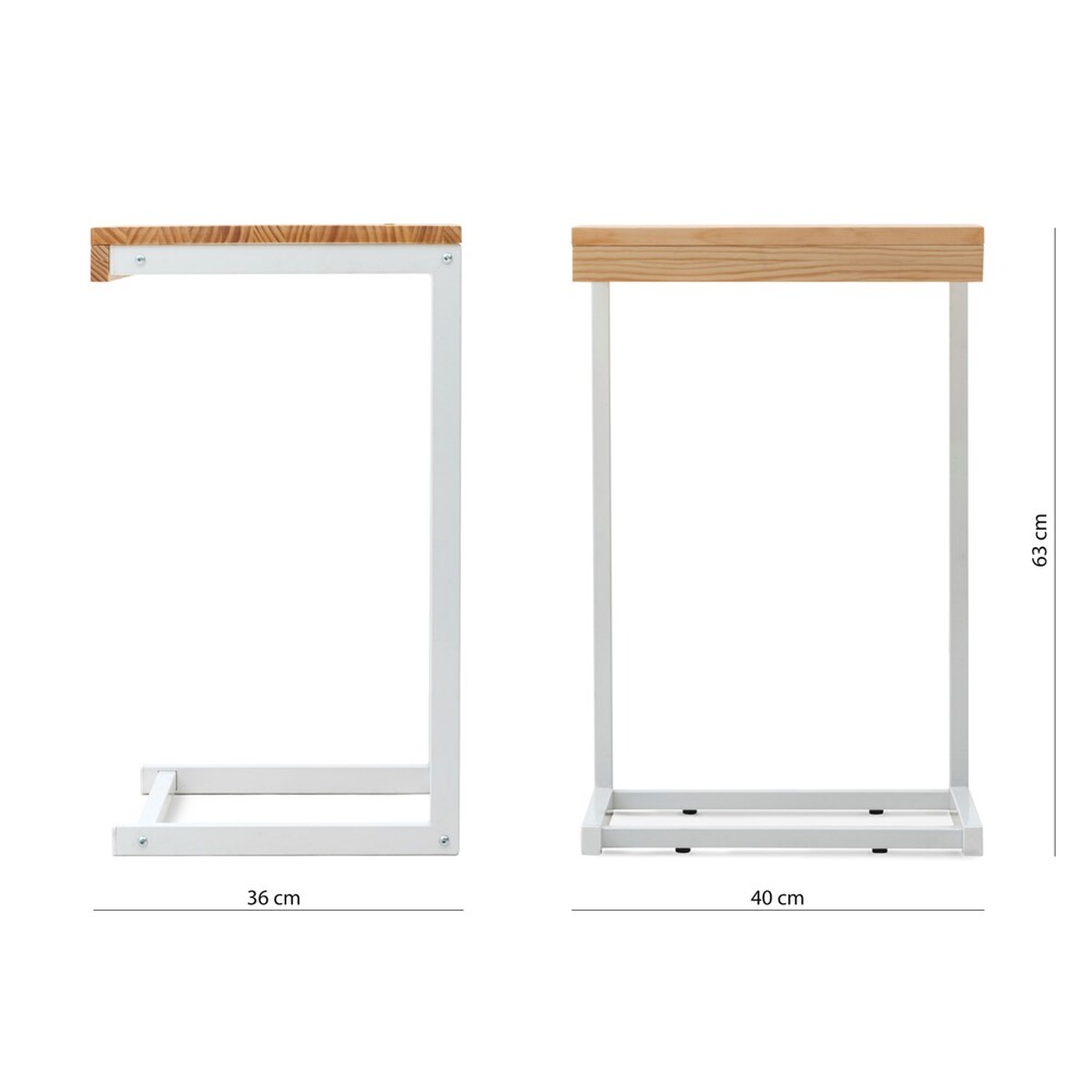 Mesita Ordenador Sofá ECO Industrial Blanco Natural 