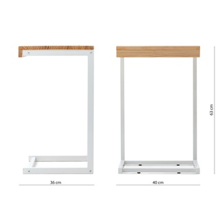 Mesita Ordenador Sofá ECO Industrial Blanco Natural 