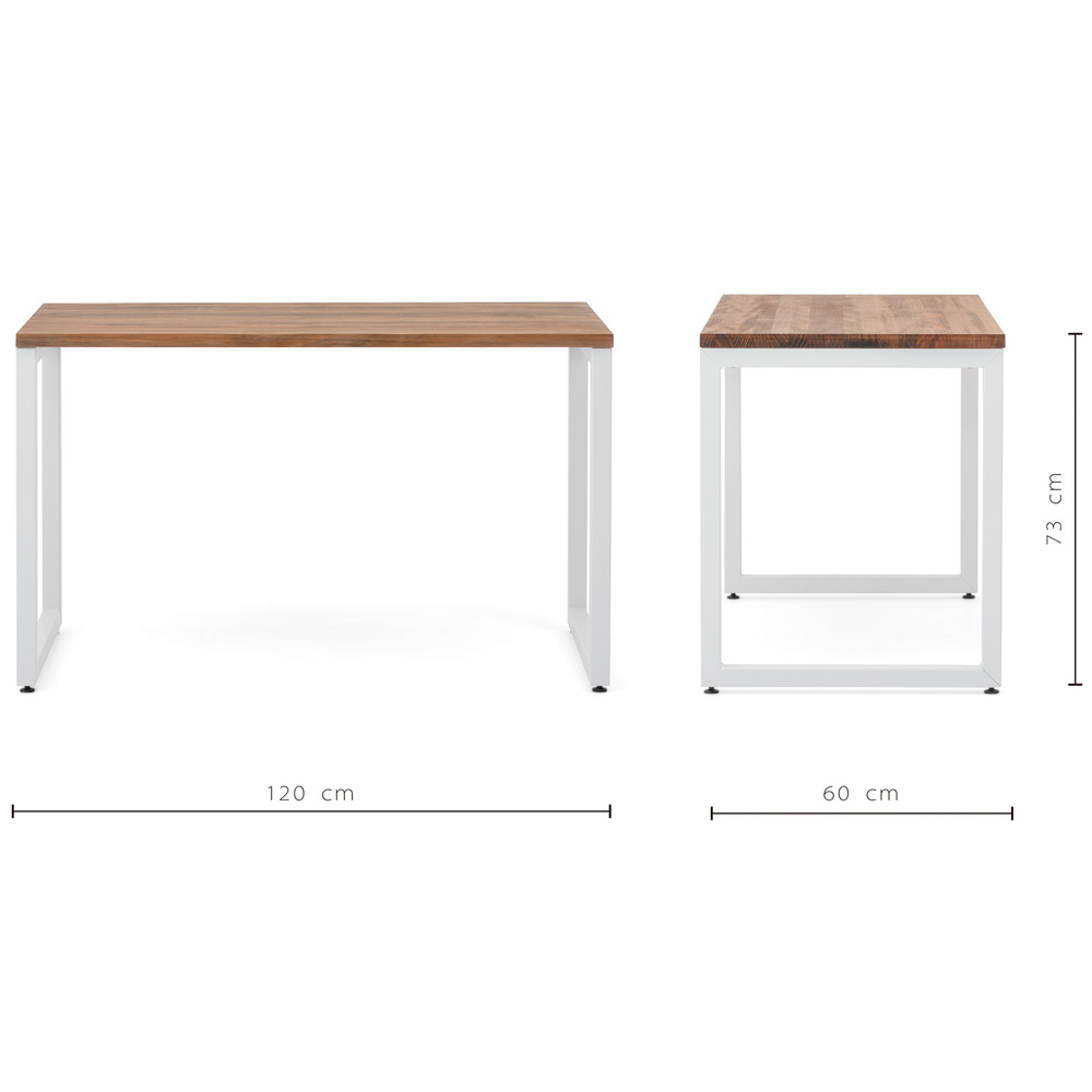 Mesa de Oficina iCub Strong Box Furniture Blanca Efecto Vintage