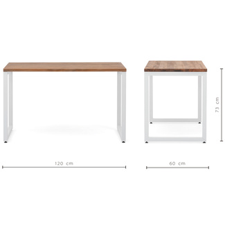 Mesa de Oficina iCub Strong Box Furniture Blanca Efecto Vintage