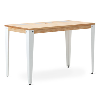 Mesa Lunds Sostenible con 3 Compartimentos Ocultos Blanco Natural
