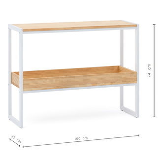Consola iCub ECO Box Furniture Blanca Natural con Bandeja 