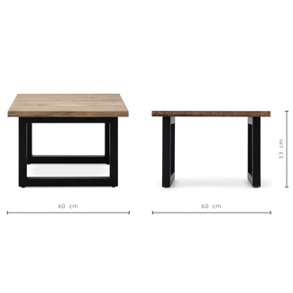 Mesa Auxiliar iCub Strong ECO Box Furniture Negro Efecto Vintage 