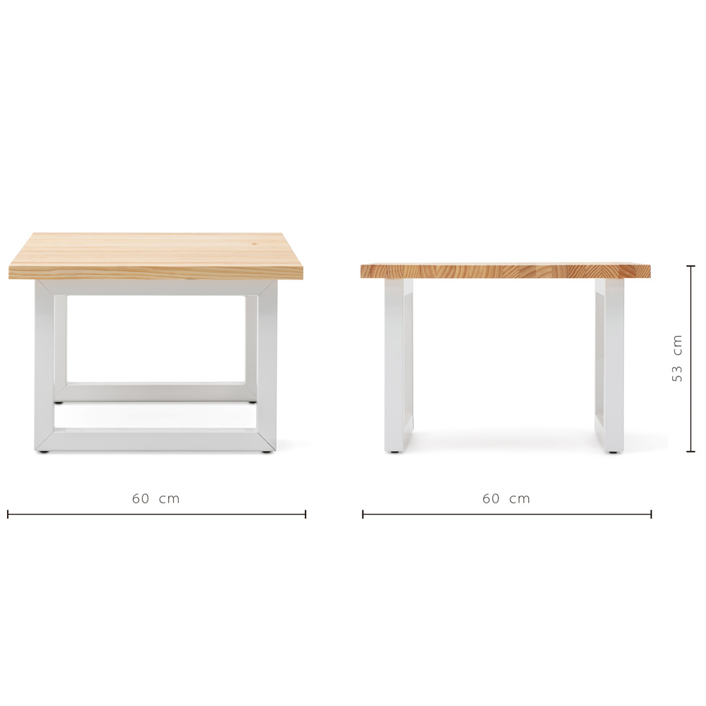 Mesa Auxiliar iCub Strong ECO Box Furniture Blanco Natural 