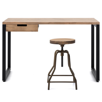 Mesa iCub Strong ECO con Cajón Negro Efecto Vintage 