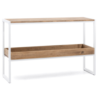 Consola iCub ECO Box Furniture Blanca Efecto Vintage con Bandeja  