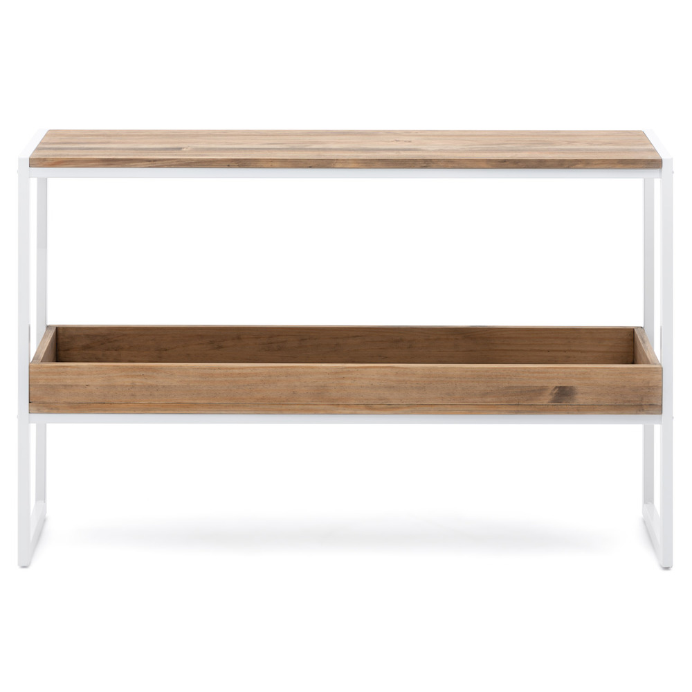 Consola iCub ECO Box Furniture Blanca Efecto Vintage con Bandeja  