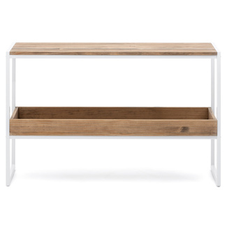 Consola iCub ECO Box Furniture Blanca Efecto Vintage con Bandeja  