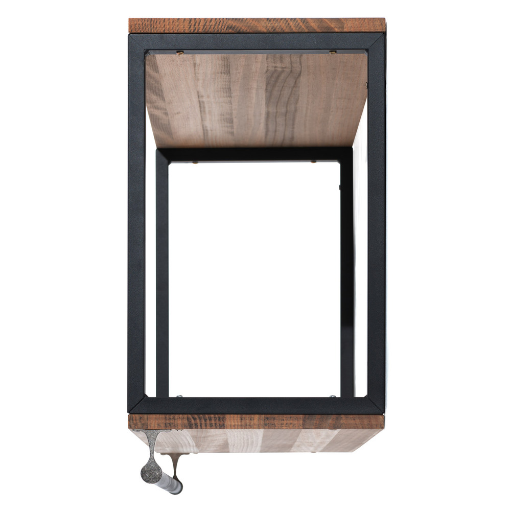 Perchero Colgante Industrial Negro Efecto Vintage con 2 Estantes 