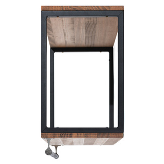 Perchero Colgante Industrial Negro Efecto Vintage con 2 Estantes 