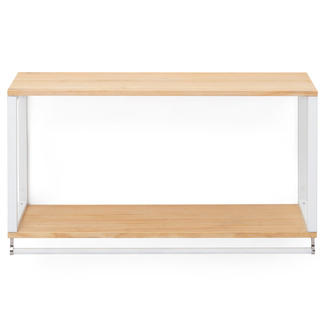 Perchero Colgante Industrial Blanco Natural con 2 Estantes  
