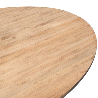 Mesa de Comedor Ovalada con Pata Estrella Negro Efecto Vintage  